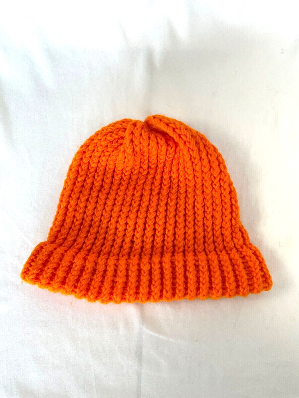 EUC Orange Cable Knit Beanie Hat, OSFA